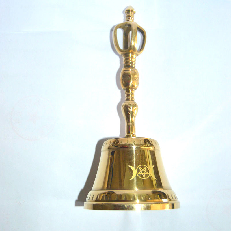 Triple Moon Brass Altar Bell