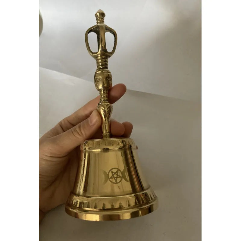 Triple Moon Brass Altar Bell